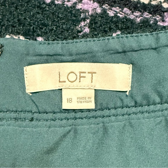 LOFT Boucle Plaid Tartan Tweed A-Line Mini Skirt Women’s 18 Preppy Lined Pockets - Picture 7 of 10